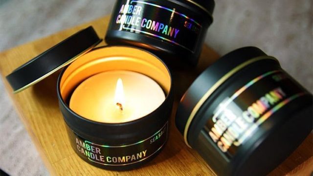 Holographic candle labels