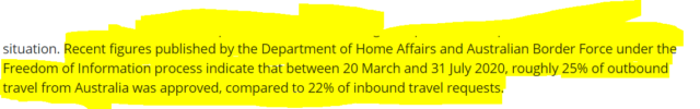 25 percent outbound travelers exemption