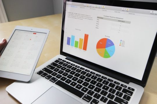 Laptop displaying stats