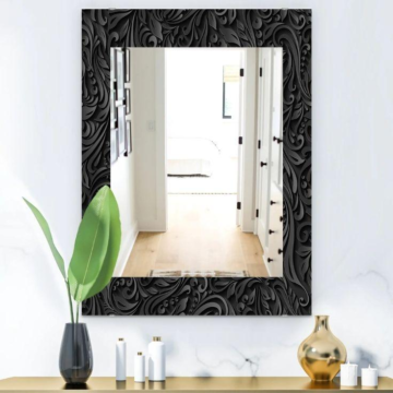 Wooden Wall Mirrors with Black Decorative Details