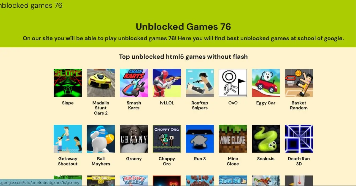 Newest Collection of Unblocked Games 76 - Play Anywhere Anytime 