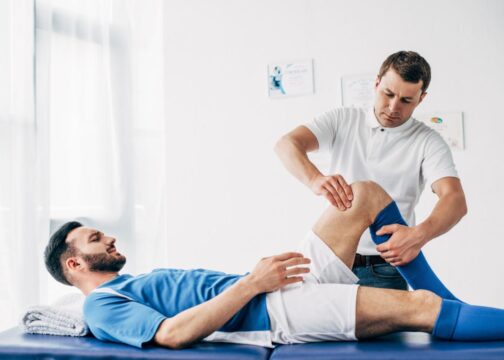 a man getting a leg massage