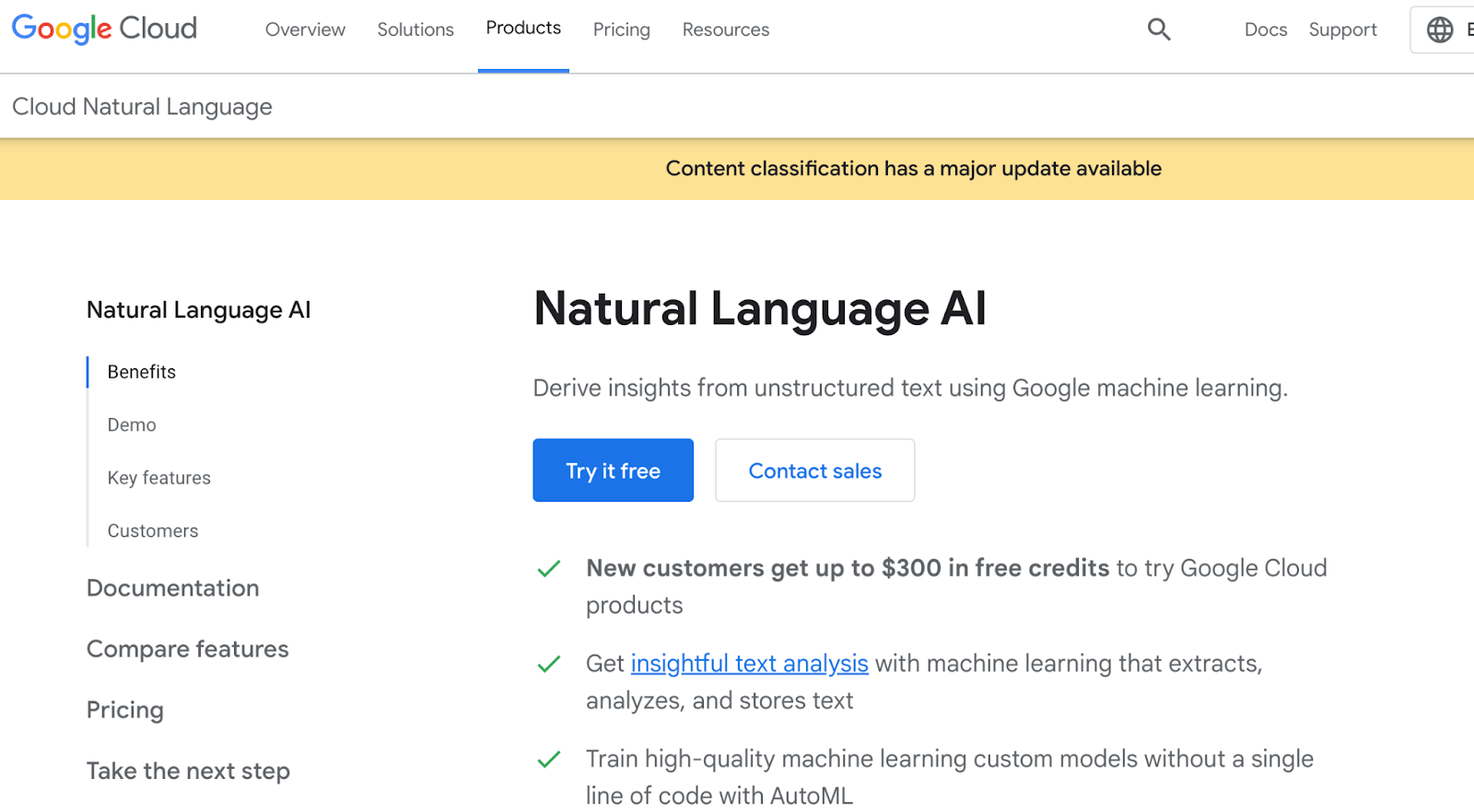2.Google Cloud Natural Language API