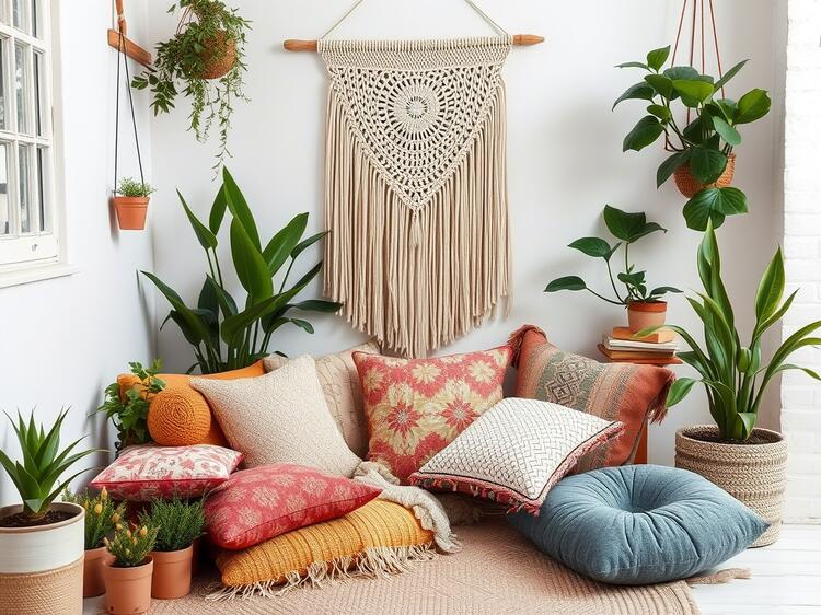 Boho living room decor