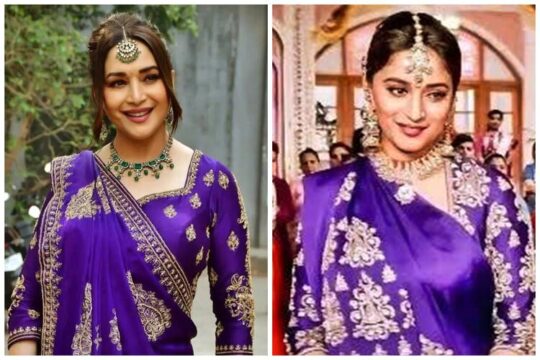 Madhuri Dixit’s Purple Lehenga in Hum Aapke Hain Koun
